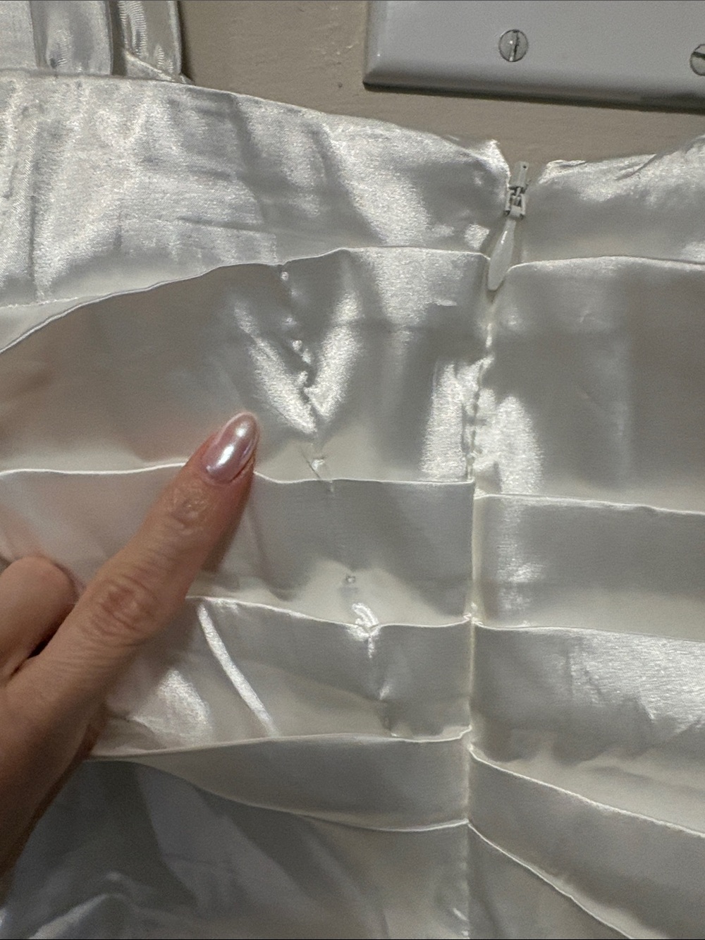 Alamour The Label Ivory Satin Ruched Mini Dress - Picture 11 of 12